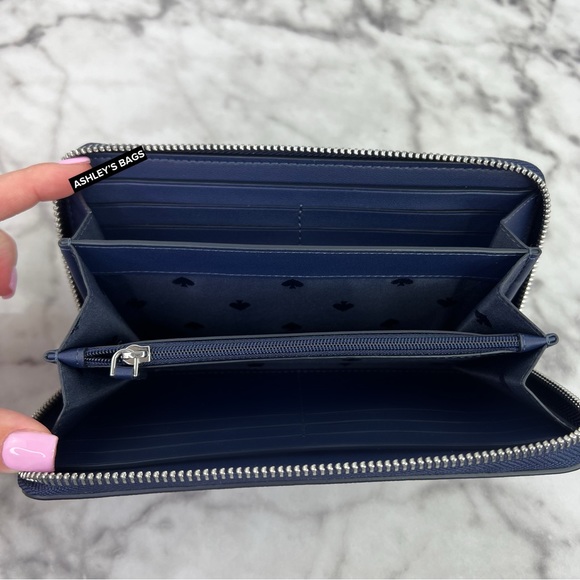 Kate Spade Madison Medium Satchel & Large Wallet Continental In Parisian Navy - Picture 14 of 16
